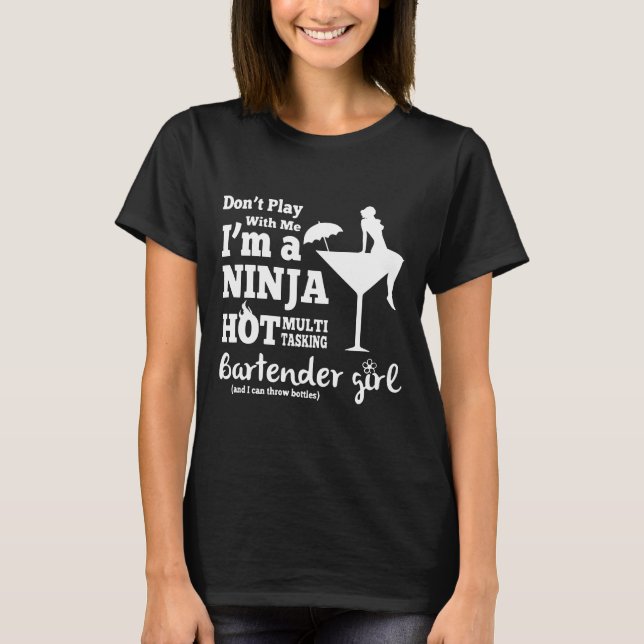Bartender Bartender Girl Black Cropped Top Mixolog (Front)