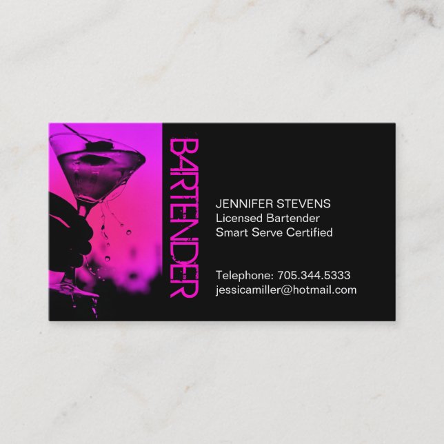Bartender Business Card (Front)