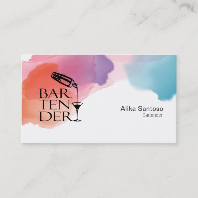 Bartender Business Card (Front)