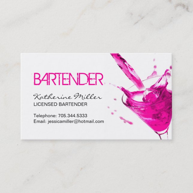 Bartender Business Card (Front)