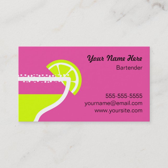 Bartender Business Card (Front)