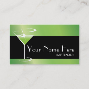 Bartender Business Card Martini Logo