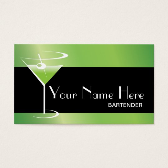 Bartender Business Card Martini Logo