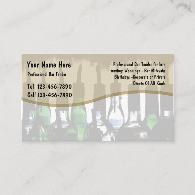 Bartender Business Cards (Front)