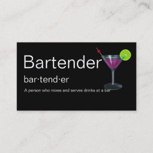 Bartender Business Cards