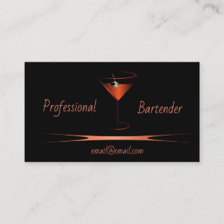 Bartender business cards - Red classy cards