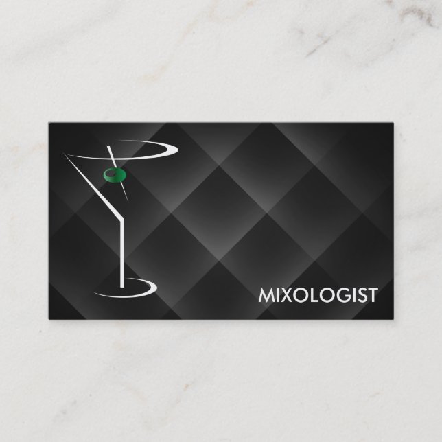 Bartender Business Cards Template Martini (Front)