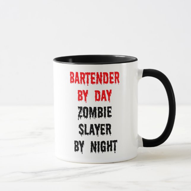 Bartender by Day Zombie Slayer by Night Mug (Right)