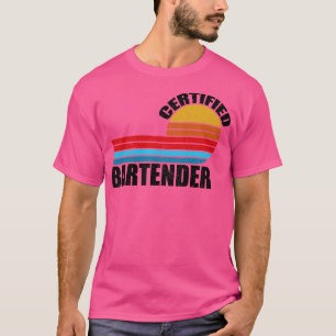 bartender certified vintage retro job title T-Shirt