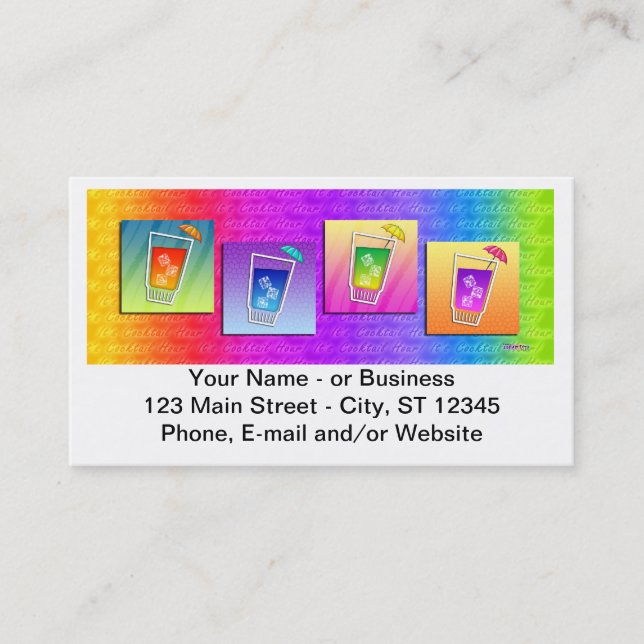 Bartender, Cocktail Business Card (Front)