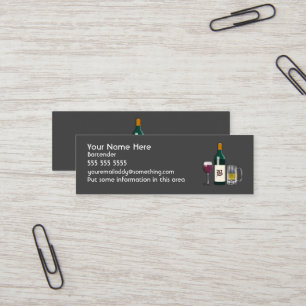Bartender Dark Mini Business Card