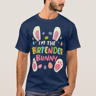 Bartender Easter Matching Family Party Bunny Face T-Shirt