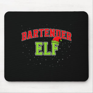 Bartender Elf Christmas Family Matching Group Xmas Mouse Mat