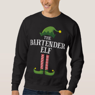 Bartender Elf Matching Family Christmas Party Sweatshirt