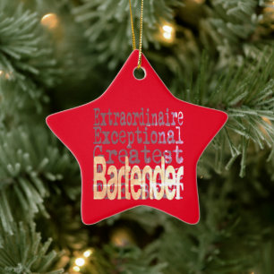 Bartender Extraordinaire Ceramic Tree Decoration