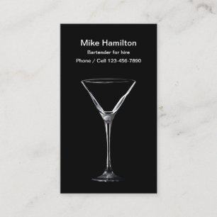 Bartender For Hire Business Card