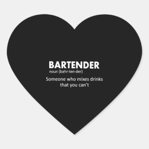 Bartender Funny Bartender Definition Beer Vodka Wh Heart Sticker