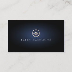 Bartender Glasses Icon Blue Glow Food Service Business Card