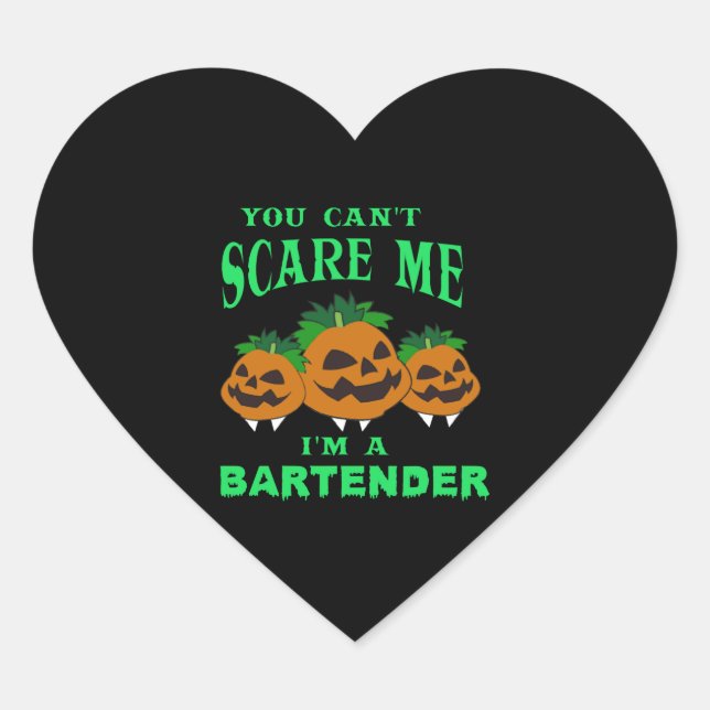 Bartender Halloween   Heart Sticker (Front)