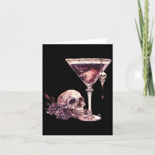 Bartender Halloween Martini Glass Skull Mixologist Card
