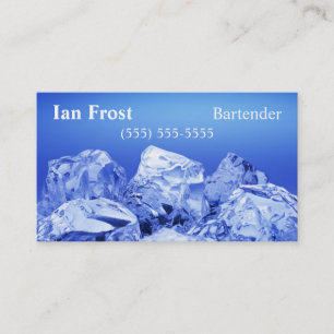 Bartender Ice Cube Business Card - White Back
