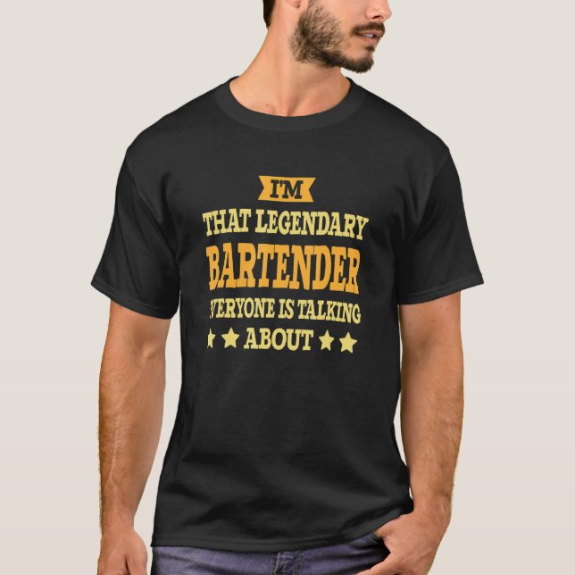 Bartender Job Title Employee  Worker Bartender T-Shirt (Front)