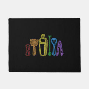 Bartender LGBT Rainbow Barmaid Barman Mixologist Doormat