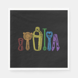 Bartender LGBT Rainbow Barmaid Barman Mixologist Napkin