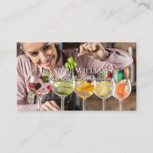 Bartender Making Mixed Drinks Business Card