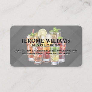 Bartender   Mix Drinks Assorted Business Card