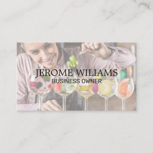 Bartender Mixing Drinks Business Card