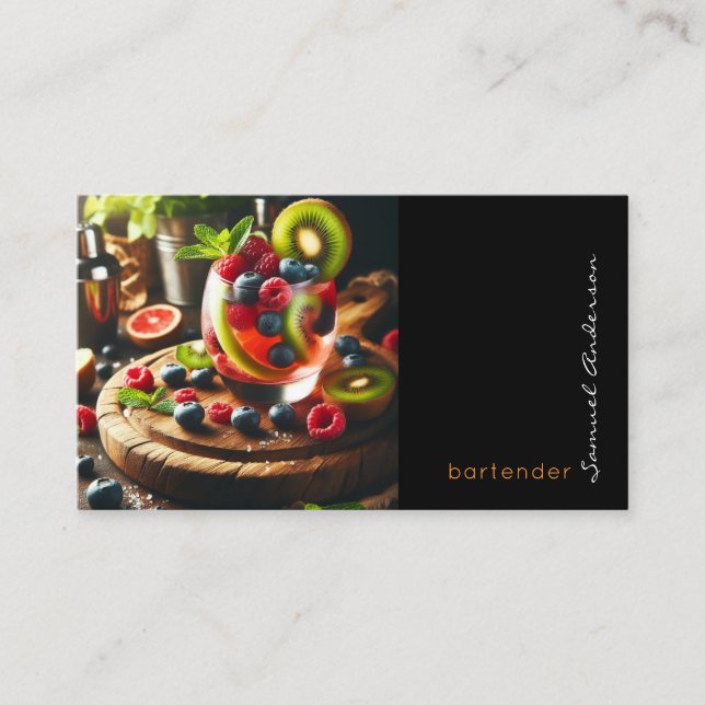 Bartender Mixologist Business Cards (Front)