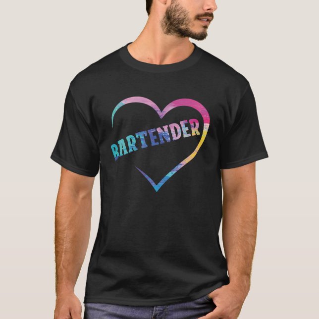 Bartender Mixologist Heart Bartender T-Shirt (Front)