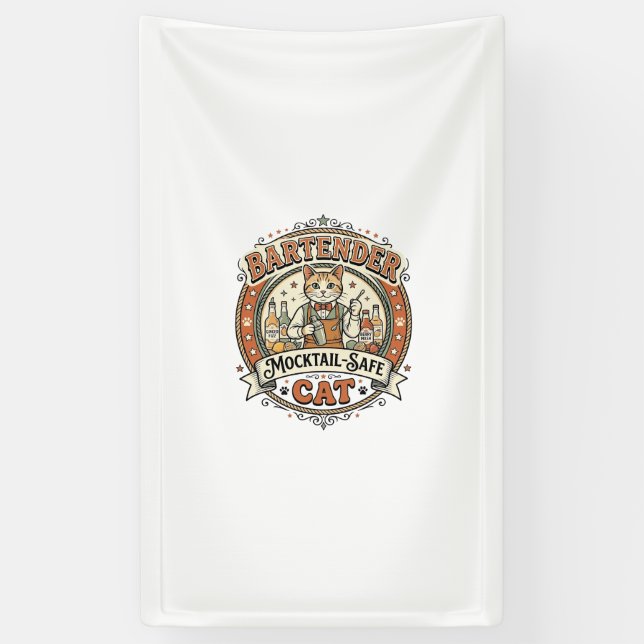 Bartender Mocktail-Safe Cat Bartender Mocktail-Saf Banner (Vertical)
