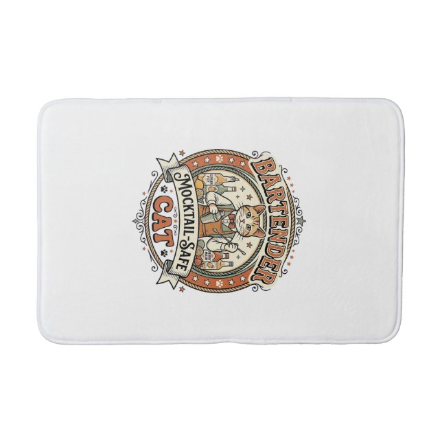 Bartender Mocktail-Safe Cat Bartender Mocktail-Saf Bath Mat (Front)