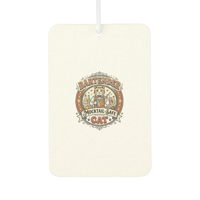 Bartender Mocktail-Safe Cat Bartender Mocktail-Saf Car Air Freshener (Front)