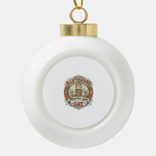 Bartender Mocktail-Safe Cat Bartender Mocktail-Saf Ceramic Ball Christmas Ornament