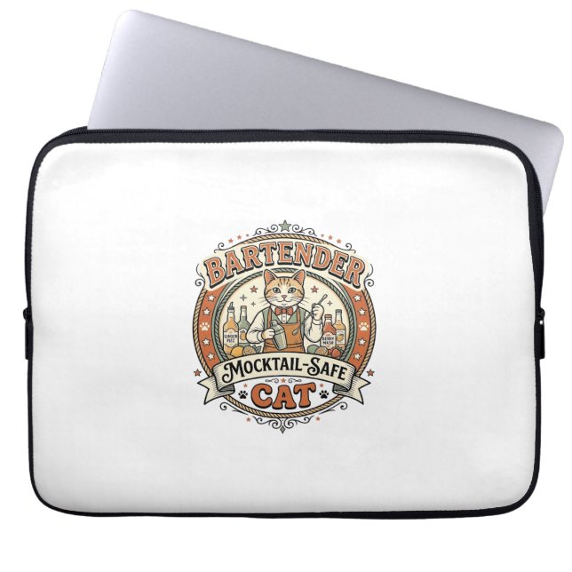 Bartender Mocktail-Safe Cat Bartender Mocktail-Saf Laptop Sleeve (Front)