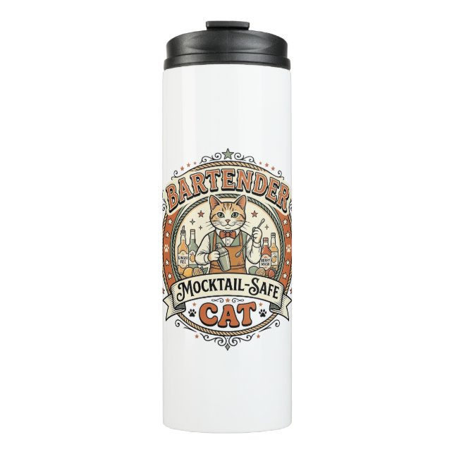 Bartender Mocktail-Safe Cat Bartender Mocktail-Saf Thermal Tumbler (Front)