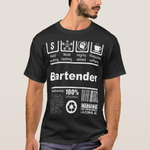 Bartender   Nutritional Facts   For Bartenders T-Shirt