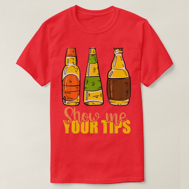 Bartender Party Cocktail Tip Pun T-Shirt (Design Front)