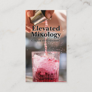 Bartender Pouring a Cocktail Mixologist Business Card