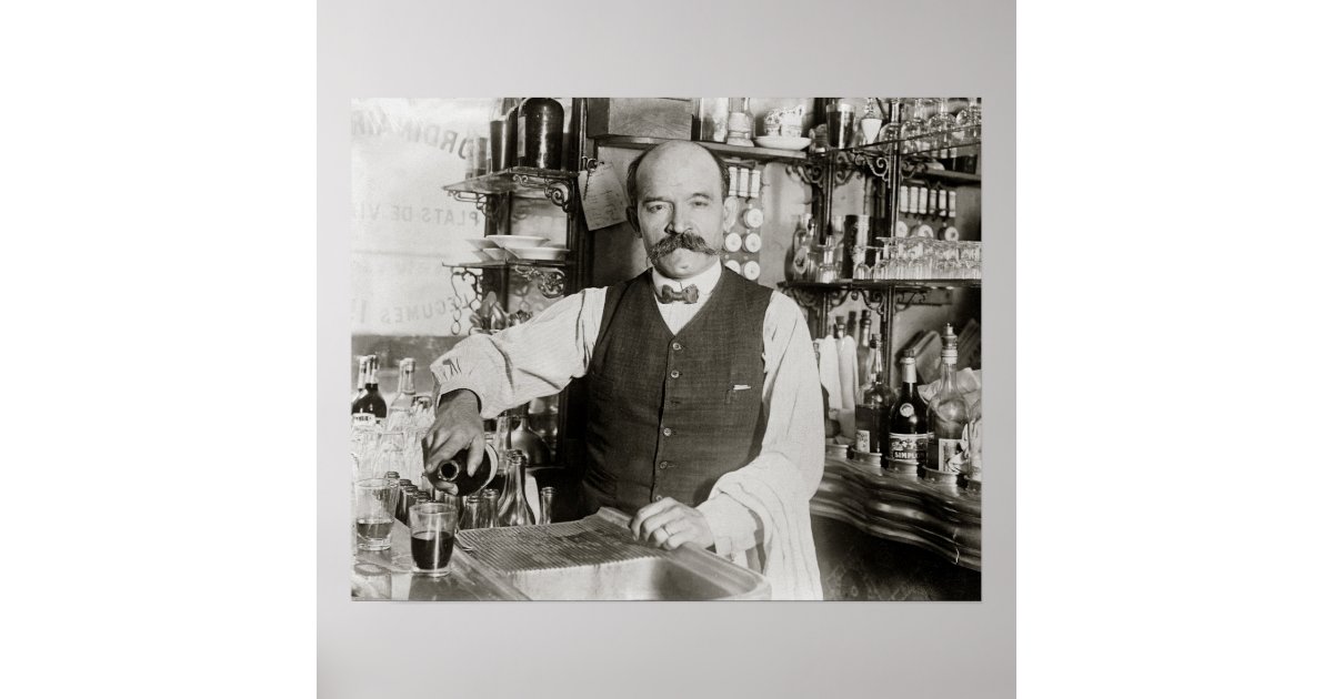 vintage bartender poster