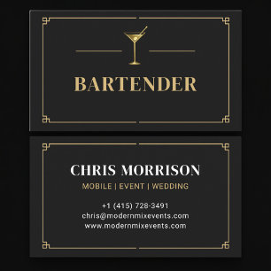 Bartender Professional Business Card