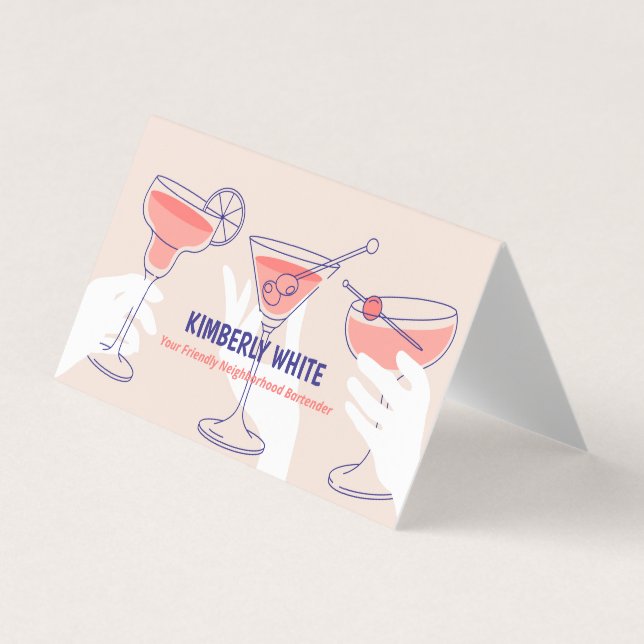 Bartender QR Folded Business Card (Front)