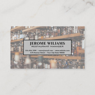 Bartender Restaurant Industry Business Card