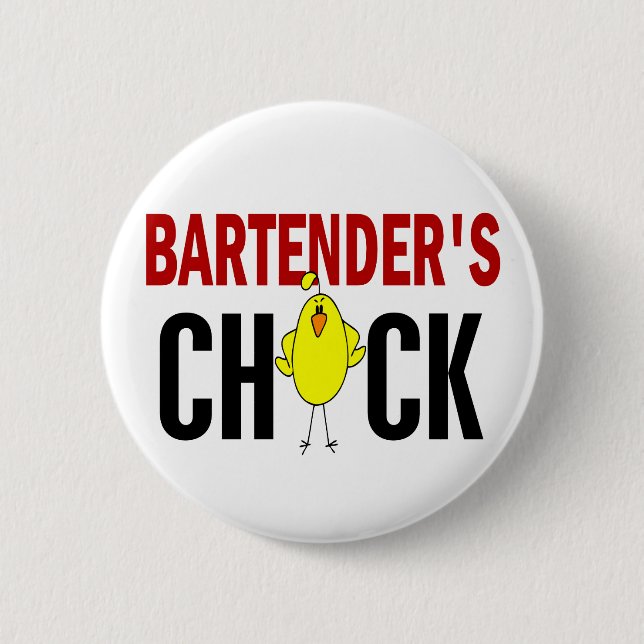 BARTENDER’S CHICK 6 CM ROUND BADGE (Front)