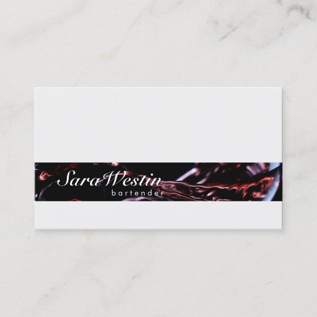 Bartender Script Wine Flow Business Card (Front)