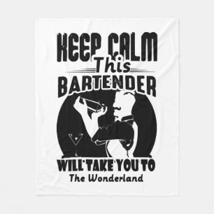Bartender Shirt - Keep Calm This Bartender T shirt Fleece Blanket