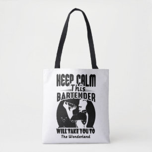 Bartender Shirt - Keep Calm This Bartender T shirt Tote Bag